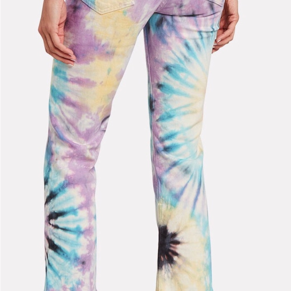 MOTHER The Tripper Button Fly Tie-Dye 5 Pocket Cropped Jeans Size 28 NWOT - Picture 2 of 12